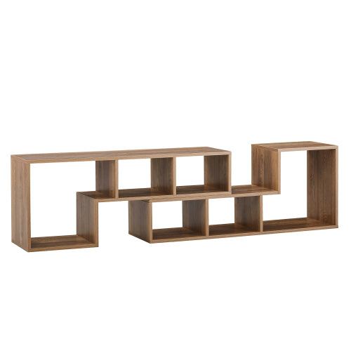 2-Piece L-Shaped Combination TV Stand, MDF Entertainment Center with Open Storage Compartments & Floor Pads