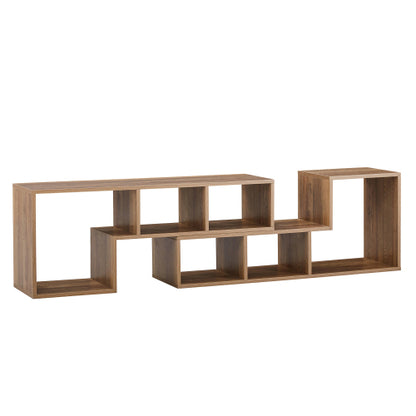 2-Piece L-Shaped Combination TV Stand, MDF Entertainment Center with Open Storage Compartments & Floor Pads