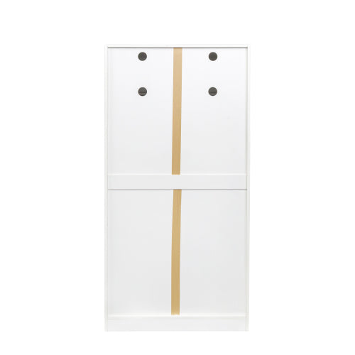 62.99 Inch White Freestanding Kitchen Pantry Cabinet Multi-Layer Partition Melamine Finish Household Storage Sideboard