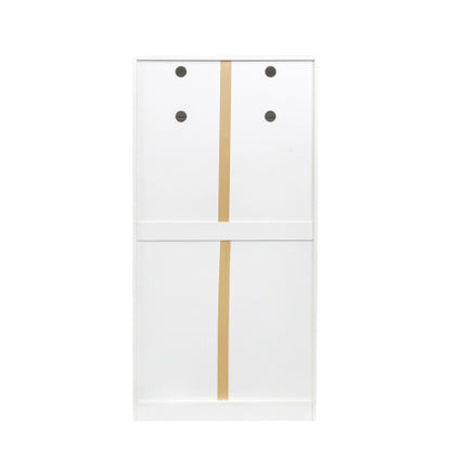 62.99 Inch White Freestanding Kitchen Pantry Cabinet Multi-Layer Partition Melamine Finish Household Storage Sideboard