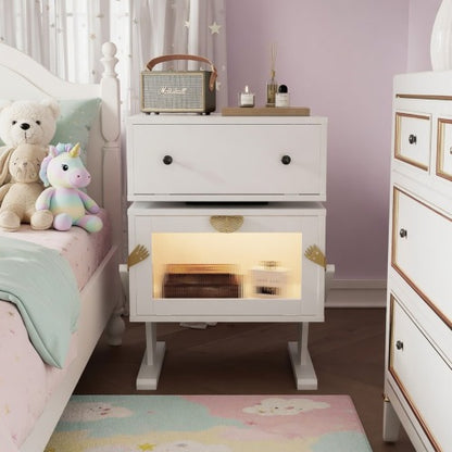 White Robot LED Nightstand