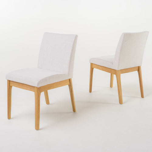 Set of 2 Contemporary Armless Rubberwood Dining Chairs, 300 LBS Weight Capacity