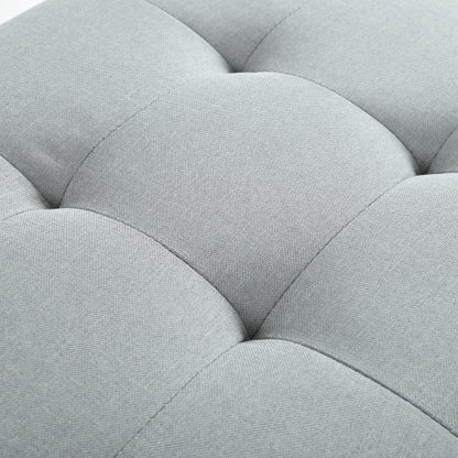 36.61 inch Linen Storage Ottoman Bench with Safety Hinge, Grey