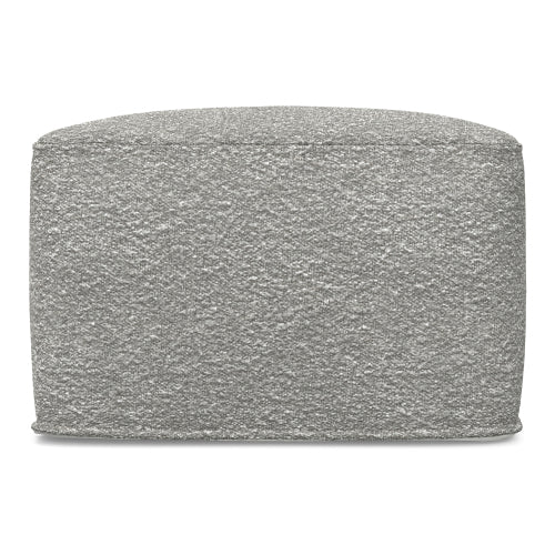 24 Inch Square Boucle Ottoman Pouf Footrest Accent Seat for Living Room Bedroom