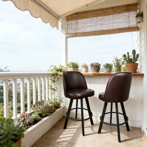 2 PACK Commercial Uphostered Swivel Bucket Seat Bar Stool with Metal Frame Restaurant and Cafe Bar Seating--assembly required