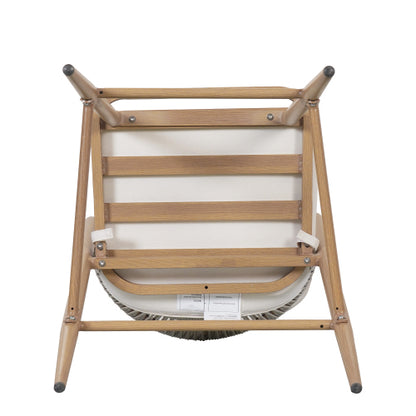 Outdoor 30.25" Seat Height Aluminum Frame Barstools with PE Rattan Scallop-shaped Backrest, Set of 2, Maple Finish