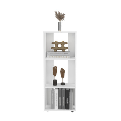 Eco 39inch  Tall Four-Tier Bookcase Storage Cabinet, White