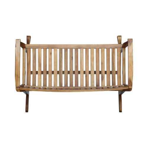Patio Rocking Loveseat, 2 Person Outdoor rocker Bench, Acacia Wood Patio rocking Loveseat with Armrests, Slatted Seat & Backrest, Porch Rocking Bench for Backyard, Garden