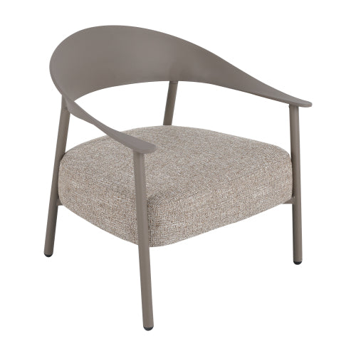 Holiday - Modern 2-Piece Accent Chair Set with Coffee Table – Warm Grey PP & Steel Frame Sofa Set, Soft Cushioned Seating for Living Room, Lounge, Balcony (2 Chairs + 1 Table)