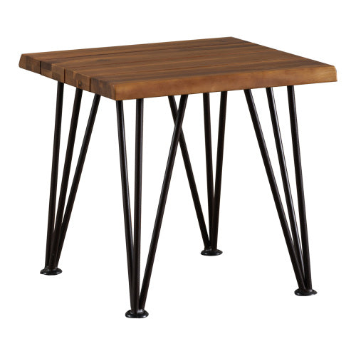 ZION INDUSTRIAL WOOD AND METAL COFFEE TABLE WITH ACCENT TABLE