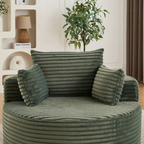 50"L Corduroy Sponge single sofa,No Assembly Required,Fluffy Modern Sleeper Chair for Living room, Bedroom, Lounge and Projection Room(Not a swivel chair.)
