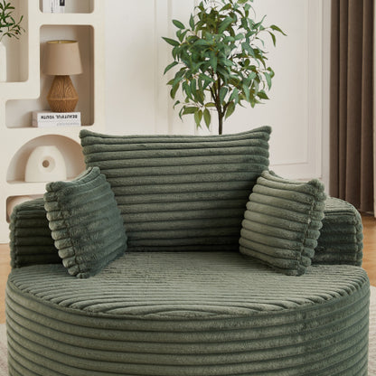 50"L Corduroy Sponge single sofa,No Assembly Required,Fluffy Modern Sleeper Chair for Living room, Bedroom, Lounge and Projection Room(Not a swivel chair.)
