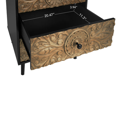 American Style 3 Drawer Cabinet with Pine Wood Feet