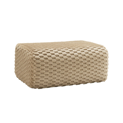 Light Camel Flannelette Modular Ottoman Footrest, Match Ergonomic Curved Modular Sectional Sofa