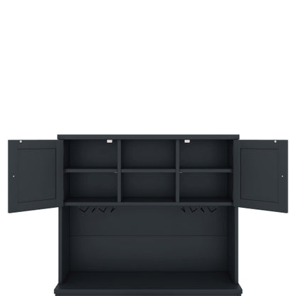 Coffee Bar Cabinet Kitchen Cabinet with Storage, Farmhouse Wine Cabinet with Drawers shelves and cabinets, Buffet Cabinet Wine & Glass Racks for Dining Room, Kitchen, Dark Blue