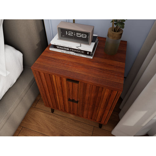 Wooden Nightstand with 2 Drawers
