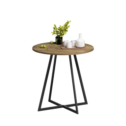 31.5 Inch Small Round Dining Table, Brown
