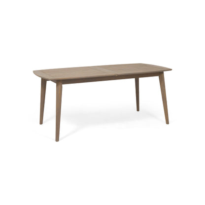 Outdoor Acacia Wood Expandable Dining Table, Gray