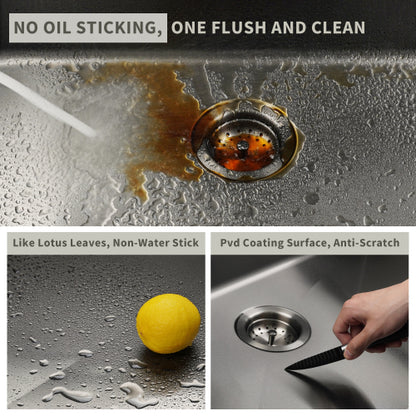 27Inch Gunmetal Black Undermount 18 Guage Stainless Steel Kitchen Sink With Black Spring Neck Faucet