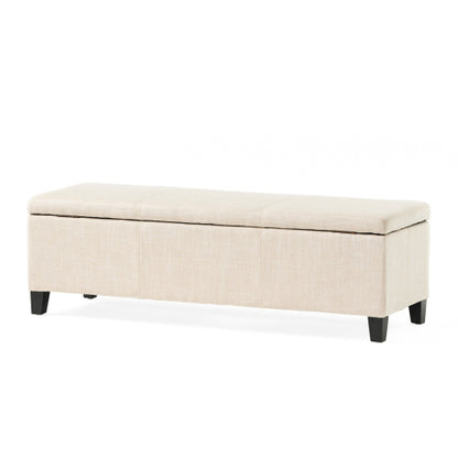 Upholstered Storage Ottoman, Solid Wooden Legs (old sku 57742.00LBE)