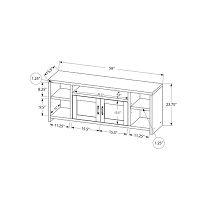 Black 60 inch TV Stand with 5 Shelves and Adjustable Storage