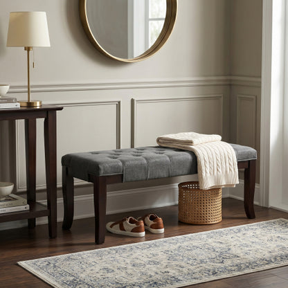 Bench, Fabric, Gray