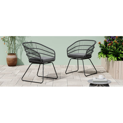 TERRY CHAIR,2PCS with 2 Cushions,Gray