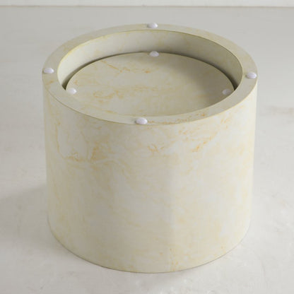Set of 2 Beige Faux Marble Nesting Coffee Tables