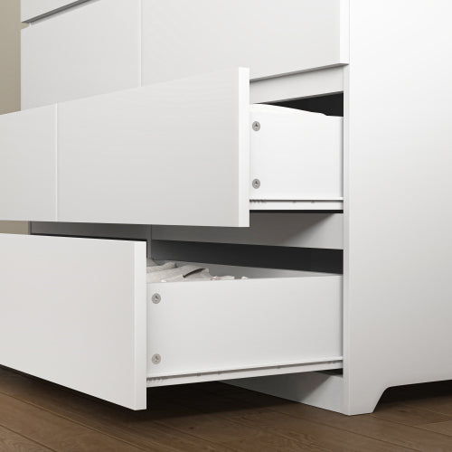 8 Drawers Dresser for Bedroom, Wood Bedroom Dresser Modern Drawer Chest, 8 Chest of Drawer, Tall Dresser for Closet, Dressers Organizer for Living Room, Closet, White
