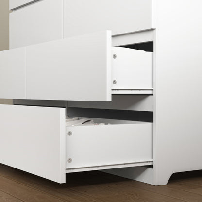 8 Drawers Dresser for Bedroom, Wood Bedroom Dresser Modern Drawer Chest, 8 Chest of Drawer, Tall Dresser for Closet, Dressers Organizer for Living Room, Closet, White