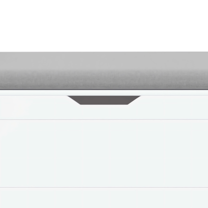 Kids Toy Box Chest, White Toy Box for Boys Girls, Large Storage Cabinet with Cushion Seat Bench/Flip-Top Lid/Safety Hinge, Toy Storage Organizer Trunk for Nursery, Playroom