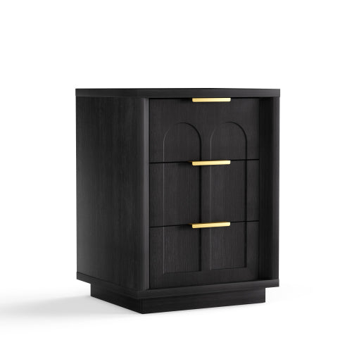 Black 3-Drawer 2-Pack Nightstands