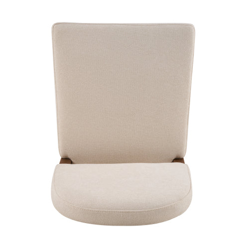26inch  Seat Height Fabric & Rubberwood Bar Stool, Beige Upholstery with Adjustable Floor Leveler, Spacious Seat for Kitchen Island(Beige,set of 2)