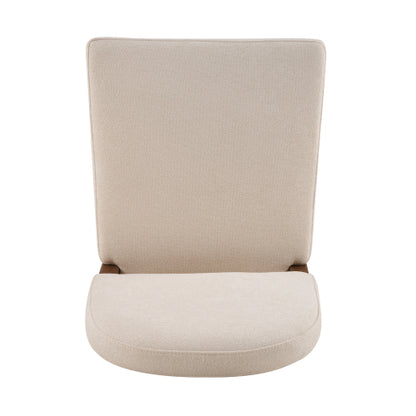 26inch  Seat Height Fabric & Rubberwood Bar Stool, Beige Upholstery with Adjustable Floor Leveler, Spacious Seat for Kitchen Island(Beige,set of 2)