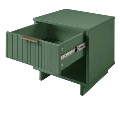 Sage Green Glam Style Solid Wood Nightstand