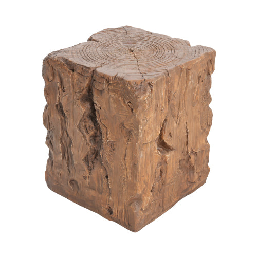 Amira Outdoor And Indoor Stump Shape MGO Side Table, Brown Finish