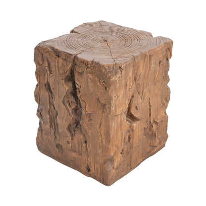 Amira Outdoor And Indoor Stump Shape MGO Side Table, Brown Finish