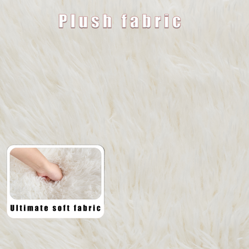 Beige 5-Position Adjustable Human-Size Floor Sofa Bed, Plush Faux Fur