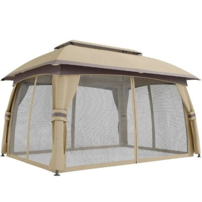 Large & Spacious Outdoor Gazebo Canopy Shelter,Patio Gazebo,with Netting,Vented Roof