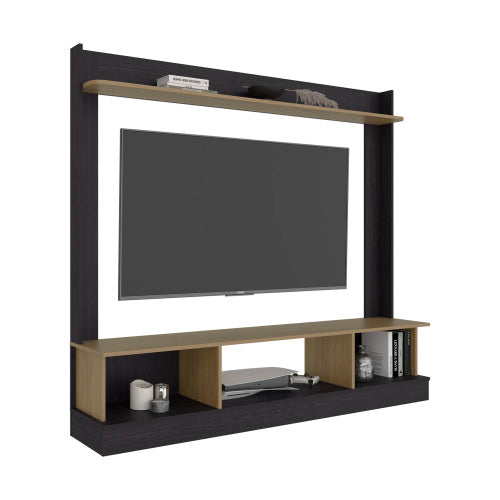 Berea 65" TV Entertainment Center Modern Media Console with Storage for Gaming & wenge and natural oak