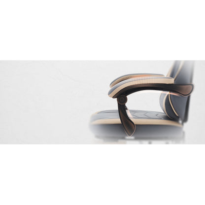 Gaming Chair, Ergonomic Computer Chair with Footrest and Massage Lumbar Support, Height Adjustable Swivel Video Game Chair for Adults, 300lb Max, Blue Beige