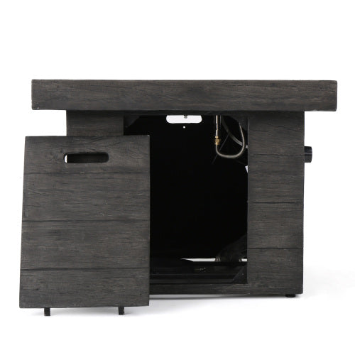 ANCHORAGE 32'' WOOD SQUARE MGO FIRE PIT GREY - 40,000 BTU