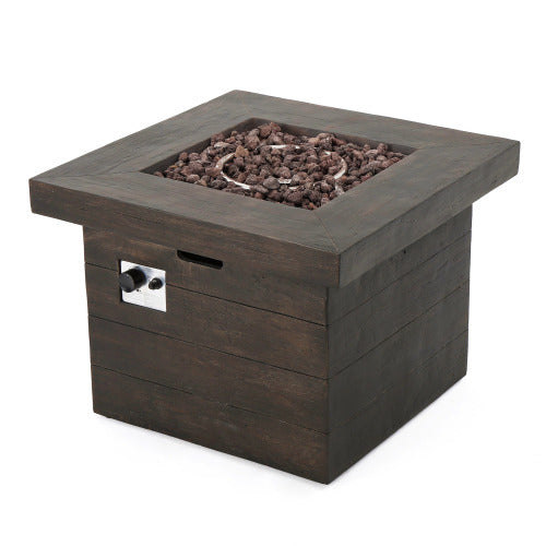 ANCHORAGE 32'' WOOD SQUARE MGO FIRE PIT BROWN - 40,000 BTU