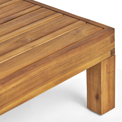 Square Teak Coffee Table, Rustic Style