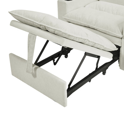 Sleeper Sofa Chair Bed, Convertible Sofa Chair 3-in-1, Adjustable Sleeper Chair Pullout Sofa Bed with Modern Velvet Fabric for Living Room Apartment Small Space, Beige