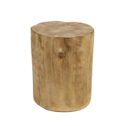 Outdoor 14.25inch MGO Side Table, Hand-Painted Wood Stump