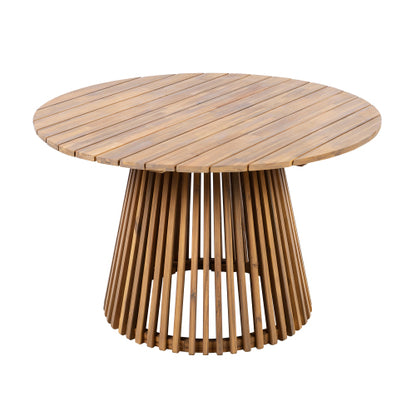 Outdoor Acacia Wood Patio Dining Table, 47.25-inch extra-large round dining table,for Backyard, Lawn, Balcony,Light Teak