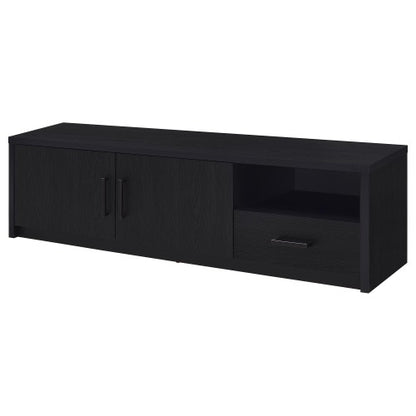 Black 70 inch TV Stand Entertainment Center with Doors & Drawer Storage
