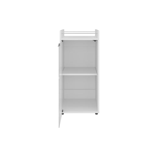 Bar Cabinet, 1 Glass Door, 3 Shelves, White