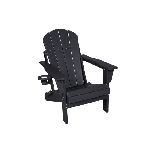 Composite  Chair with Wood Texture- Black